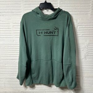 Under Armour Hunt Men’s Rival Fleece Icon Hoodie Green Sweatshirt Size 3XL
